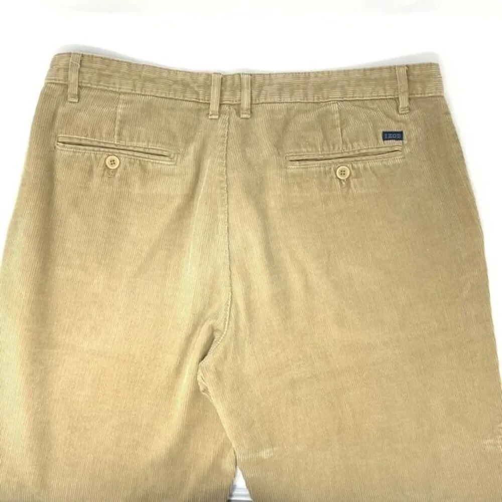 Izod Tan Corduroy Straight Fit Cotton Men's Pants Size W34‎ L29